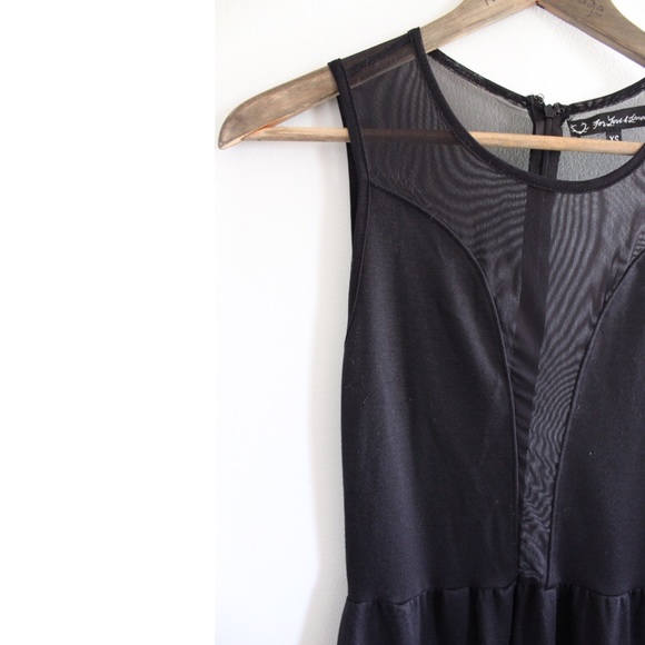For Love & Lemons Illusion Black Semi Sheer Mini Dress XS - Picture 4 of 9